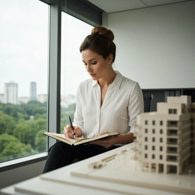 Webmaster working on a laptop with Avignon cityscape in the background